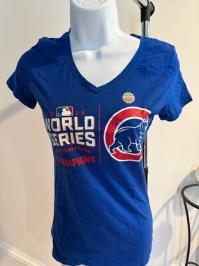 MLB Chicago Cubs 2016 World Series Champions Royal Blue V-Neck Tee